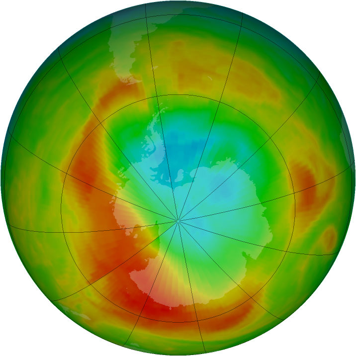 Antarctic ozone map for 02 November 1979
